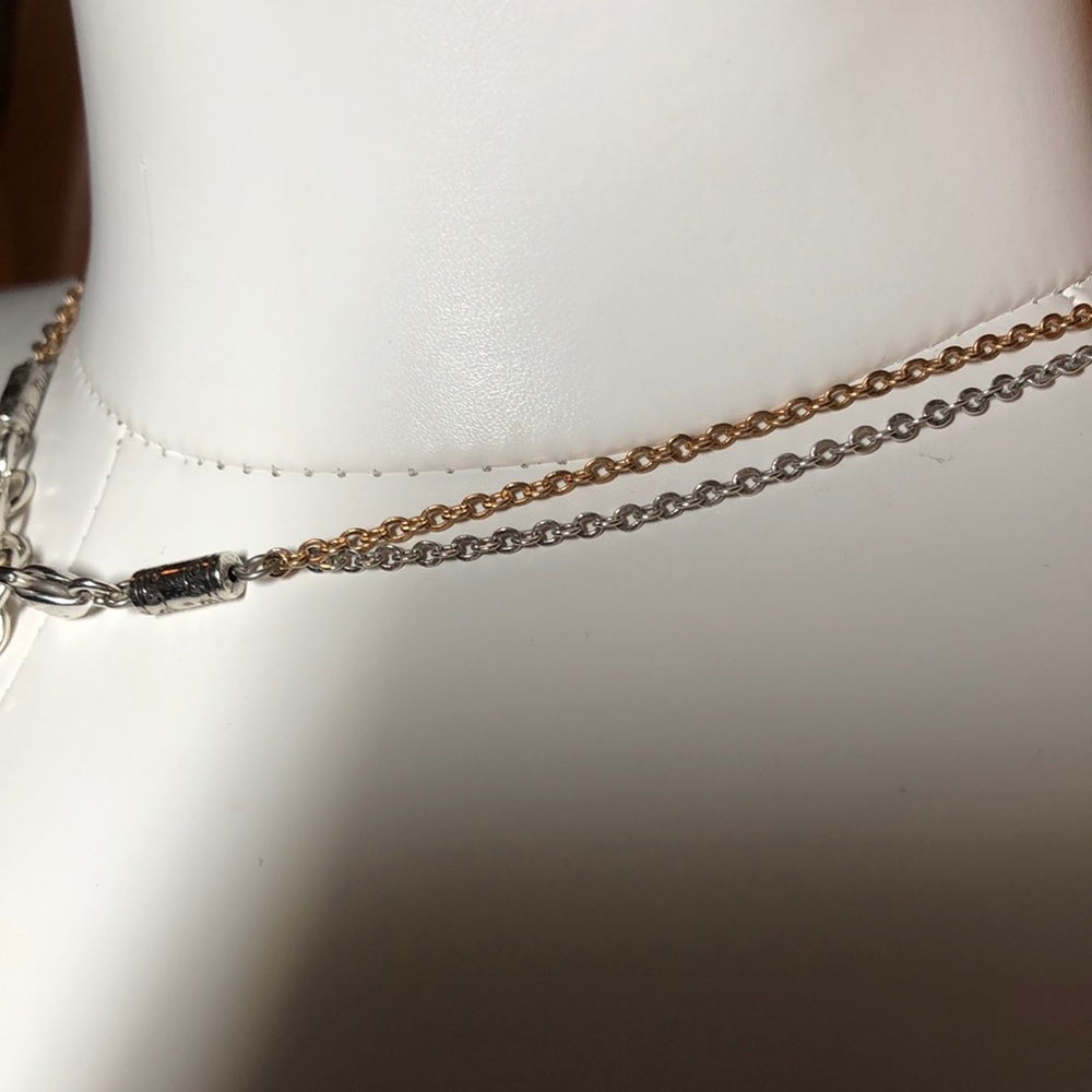 BRIGHTON CROSS W/TOPAZ CRYSTAL ON GOLD & SILVER - Picture 6 of 6